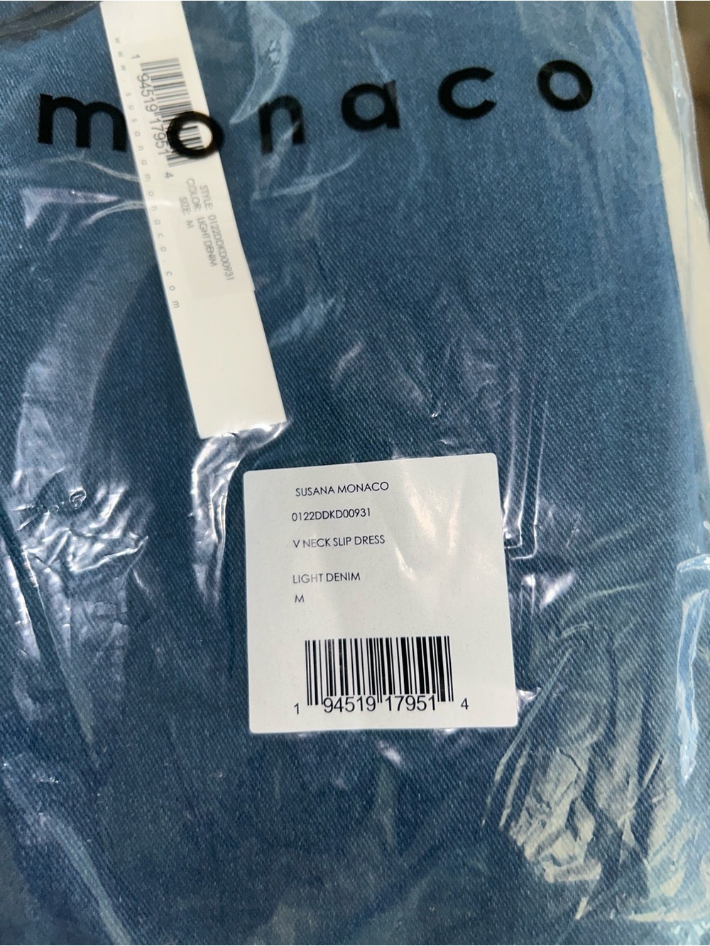 Susana Monaco light denim v neck Slip Dress - Picture 9 of 12